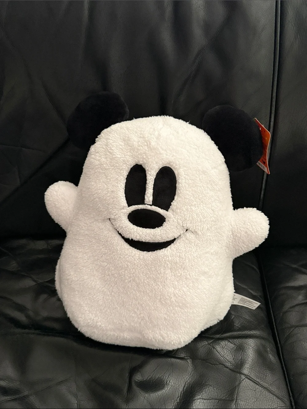 Disney Plush Mickey Ghost Pillow in White and Black